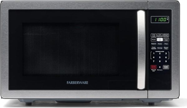 1.1 Cu. Ft. Countertop Microwave Oven – 1000 Watts Power, Auto Cook Settings, Defrost, Easy Clean and Child Safety Lock - Stainless1