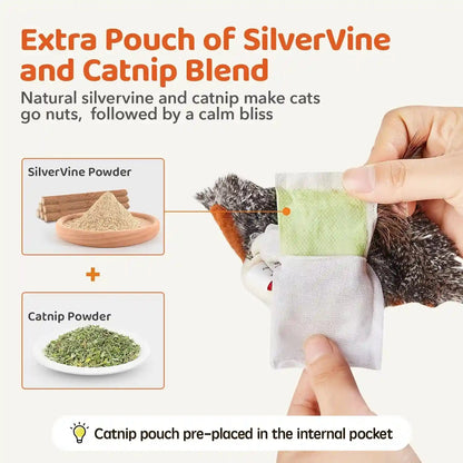 Potaroma Cat Toys Rechargeable Flapping Bird Sparrow, Lifelike Chirp Tweet, Touch Activated Kitten Toy Interactive Cat Exercise Toys for All Breeds Cat Kicker Catnip Toys 4.0 Inches | Touch Activated, Interactive Kitten Exercise for All Breeds with Catnip, 4.0 Inches7