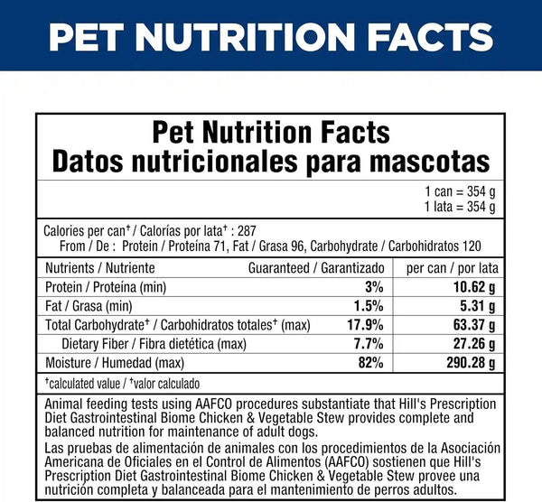 Hill'S Prescription Diet GI Biome Digestive/Fiber Care Wet Dog Food | #1 Veterinarian Recommended, Chicken & Vegetable Stew, 12.5 Oz. Cans, 12-Pack11