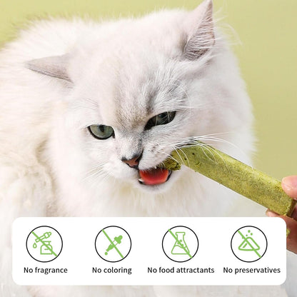 Meowly 110G Cat Grass ﻿Sticks for Cats, Natural Chicken Flavored Cat Grass ﻿Sticks for Teeth Cleaning and Hairball Remedy6
