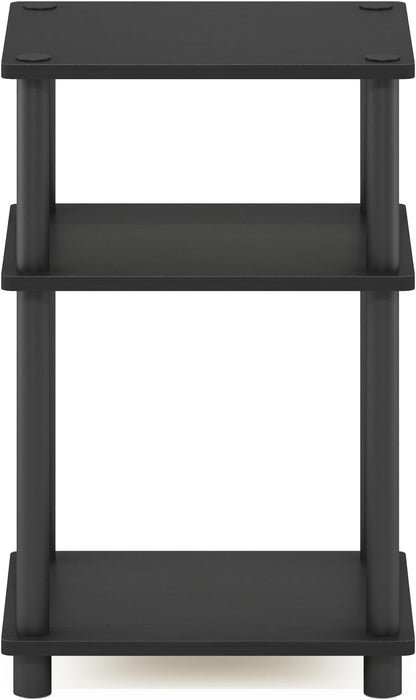JUST Toolless 3-Tier Side Table, Open Shelf End Table, Americano | Soft-Corner, Night Stand, Bedside Table, for Living Room, Bedroom, Bathroom8