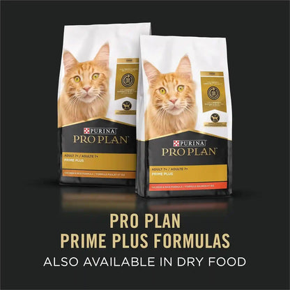 Purina Pro Plan Grain Free Senior Wet Cat Food Variety Pack Pate, SENIOR Seafood Favorites - (2 Packs of 12) 3 Oz. Cans8