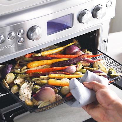13-In-1 Elite Countertop Convection Oven and Air Fryer, PFOA and Pfas-Free Ceramic Tray and Pizza Pan, Adjustable Racks, Multifunction Presets, Toaster, Bake Broil Roast, Stainless Steel4