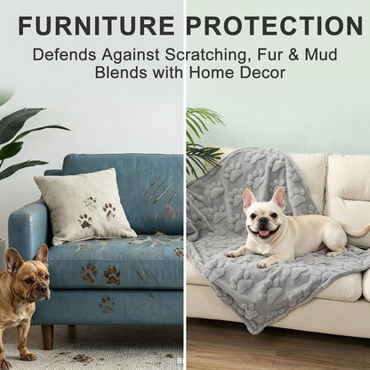BEAUTYZOO Waterproof Dog Blankets for Large Dogs, Dog Blanket for Couch Sofa Bed, Super Soft Premium Coral Fleece Throw Cat Puppy Blanket, Reversible Furniture Protector, Washable Pet Blanket 40X60In3