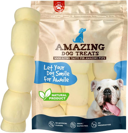 Amazing Dog Treats Beef Cheek Rolls for Dogs – (Mega Thick 10" - 3 Pcs) Long Lasting Beef Cheeks, Natural Retriever Rolls, Rawhide Alternative Large Dog Chew, Single Ingredient1