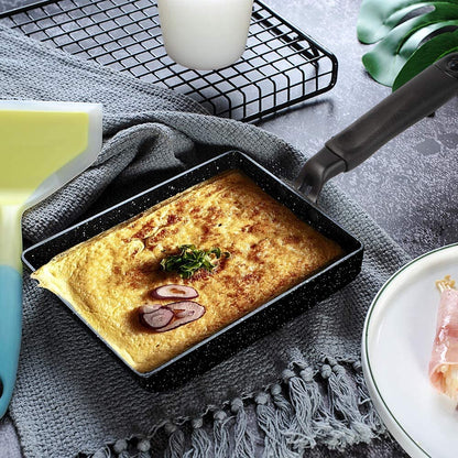 Tamagoyaki Pan, Japanese Omelette Pan Nonstick with Silicone Spatula, Square Egg Pan 7 X 5 Inches, Black7