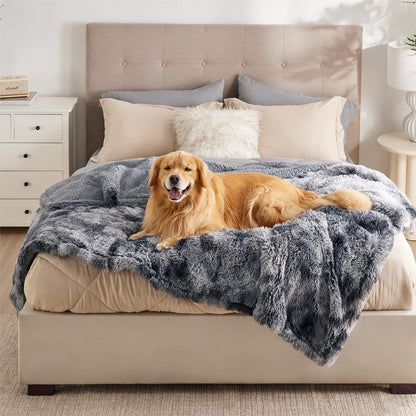 Bedsure Waterproof Dog Blanket for Small Dogs Cats Fluffy Faux Fur, 30X40 | Plush Fuzzy Reversible Pet Blankets for Couch and Dog Bed, Soft Calming Throw Cat Puppy Blanket Washable, Dog Gift, Brown11