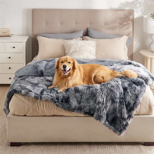 Bedsure Waterproof Dog Blanket for Small Dogs Cats Fluffy Faux Fur, 30X40 | Plush Fuzzy Reversible Pet Blankets for Couch and Dog Bed, Soft Calming Throw Cat Puppy Blanket Washable, Dog Gift, Brown11