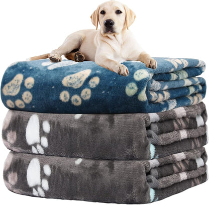 Rezutan Dog Blankets for 3 Pack Large Medium Pet Cat, Soft Fuzzy Washable Blanket, Comfort Flannel Suitable for Dogs Kennels & Beds, Sofas, Furniture, Gifts Puppy Essentials, 41 X 31 Inch, Black31