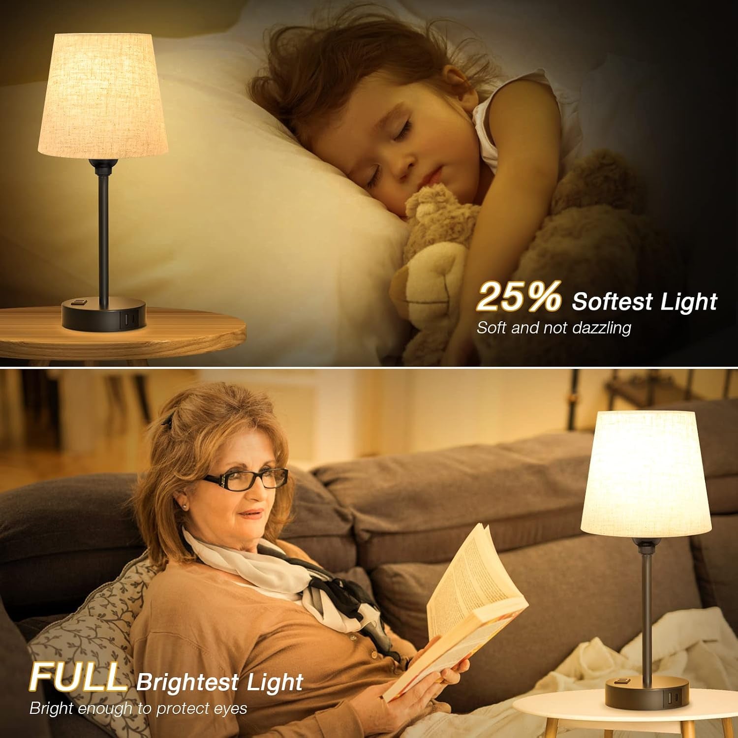 bedside-table-lamps-set-2-for-bedroom-dimmable-touch-usb-c-a-ac-outlet-14-5-mini-lamp-3-way-dimmable-led-bulbs-included-trapezoid-barrel-fabric-lampshade-nightstand-light-for-guest-room-kids
