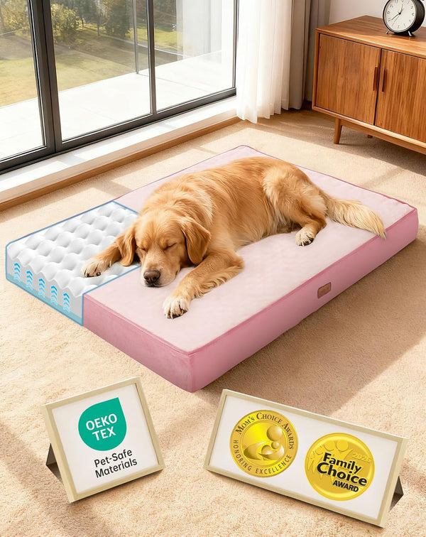 Ohgeni Orthopedic Waterproof Large Dog Bed, Memory Foam, 41 Inch(Gray) | Machine-Washable Removable Cover in Easy-Clean Fabric, Reversible Memory Foam & Easy-Carry Handle, Suitable for Crate17