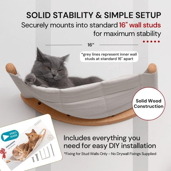 7 Ruby Road Cat Wall Hammock for Large Cats, Cat Wall Bed | a Space-Saving Wall Mounted Cat Bed with a Washable, Replaceable Cushion That Holds Big Cats up to 35 Lbs6