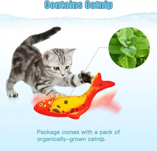 TOOGE 2 Pack 9" Floppy Fish Cat Toys with Silvervine and Catnip for Indoor Cats for Small Dogs Interactive Automatic Flopping Fish Cat Kicker Toys for Cats Puppy Small Dog6