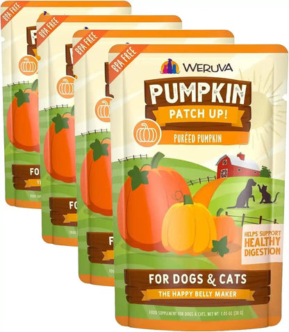 Weruva Pumpkin Patch Up!, Pumpkin Puree Pet Food Supplement for Dogs & Cats, 2.80Oz Pouch (Pack of 12)13
