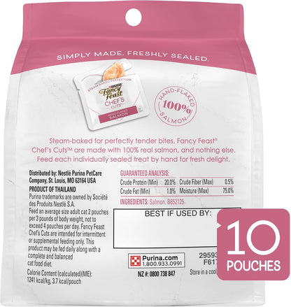 Purely Fancy Feast Natural Hand-Selected Flaked Salmon Entree Cat Treat - (5 Packs of 10) 1.06-Ounce Pouches11