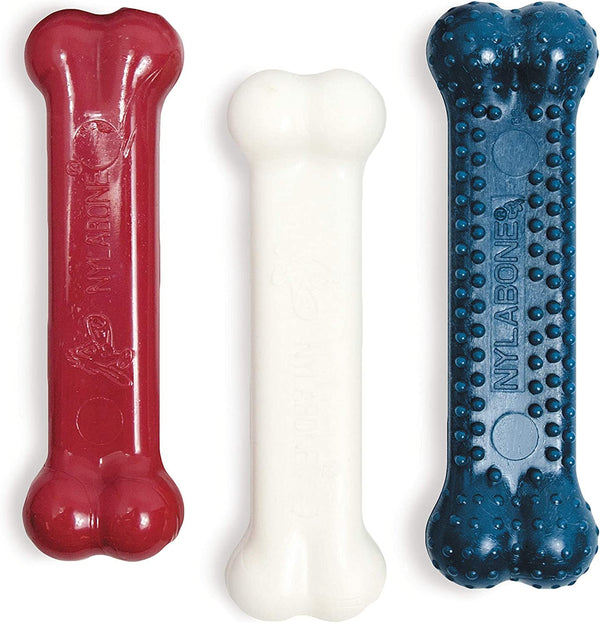 Nylabone Original Bone Power Chew Toys for Dogs, Durable & Tough Dog Toys for Aggressive Chewers, Long Lasting Chicken, Bacon, and Peanut Butter Flavor, Small - up to 25 Lbs, 1 Count | Peanut Butter, Chicken, and Bacon Flavor, Durable Dog Toys for Aggressive Chewers, Helps Clean Teeth, for Dogs up to 25 Lbs1