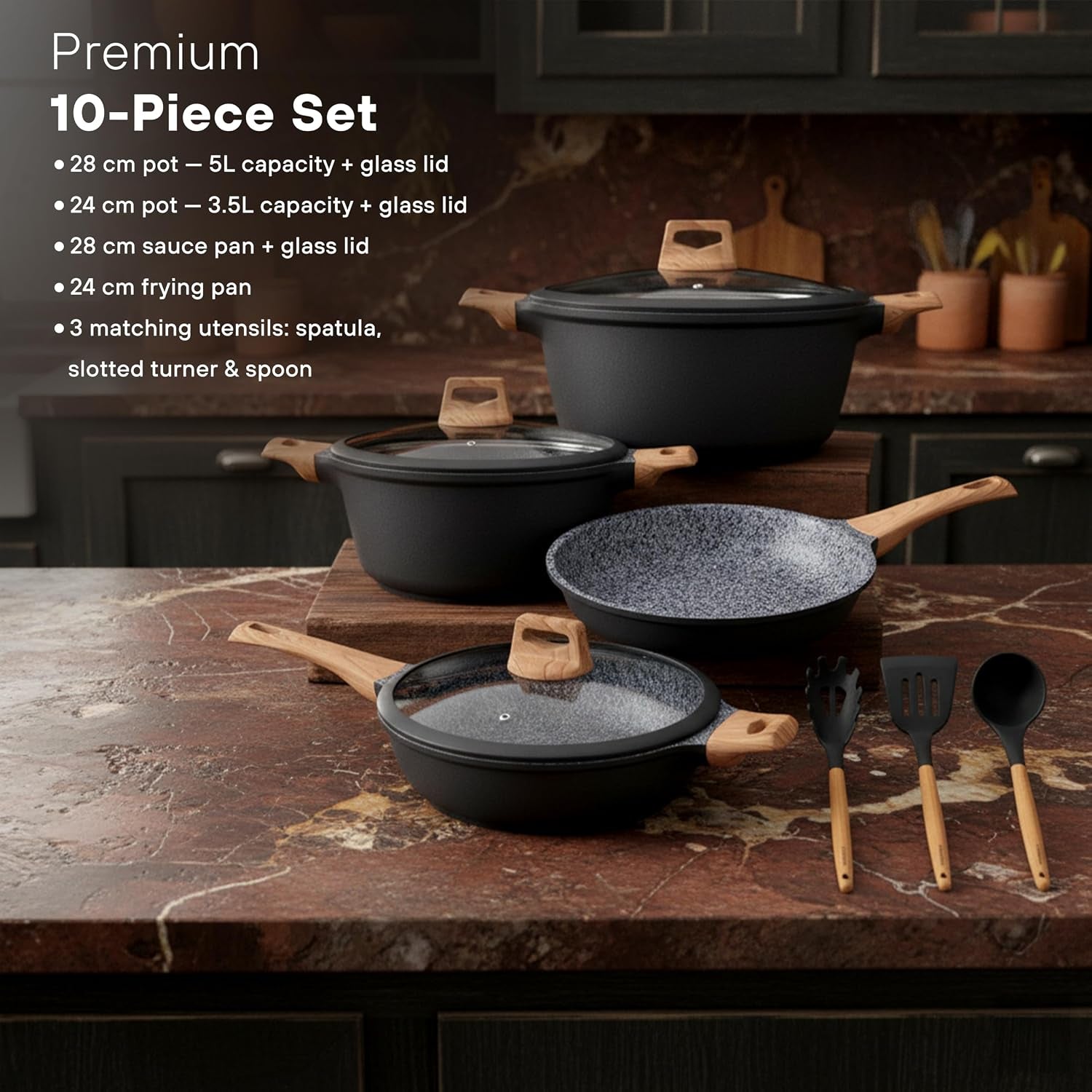 10pcs-pots-and-pans-set-nonstick-with-wood-handles-granite-cookware-set-frying-pan-saucepan-and-3-cooking-utensils
