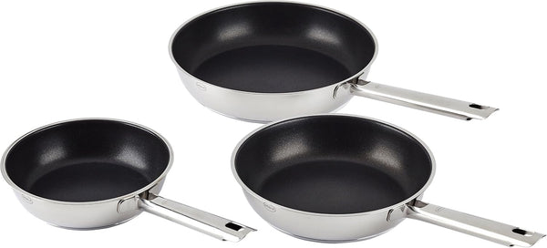 Set of Frying Pans Set of 3 20/24/28 Cm Diameter with Non-Stick Coating 3 Diameter, Stainless Steel, 24 Cm, 3 Units1