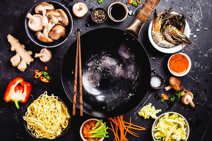 Chinese 100% Hand Hammered Iron Woks Stir Fry Pans, Non-Stick, No Coating, Less Oil, Black Pre-Seasoned (Chrome-Black, 14.2 Inch)9