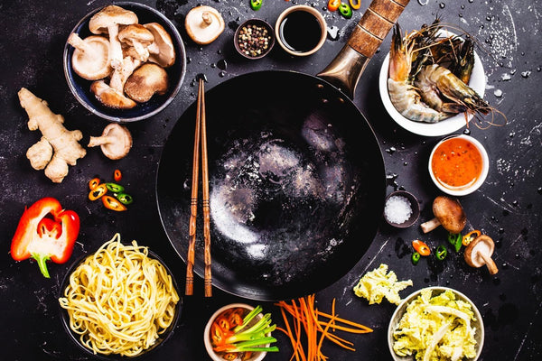 Chinese 100% Hand Hammered Iron Woks Stir Fry Pans, Non-Stick, No Coating, Less Oil, Black Pre-Seasoned (Chrome-Black, 14.2 Inch)9