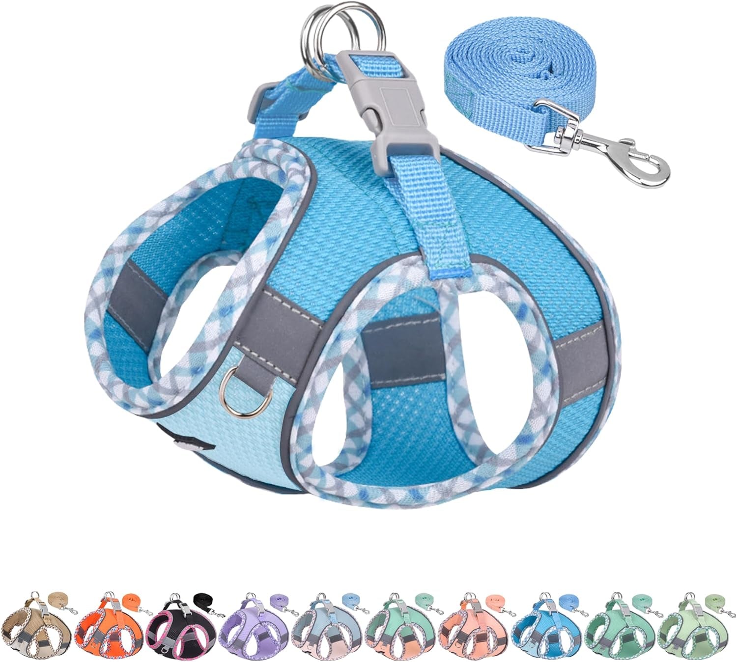 aiitle-tiny-dog-harness-lightweight-mesh-step-in-vest-for-puppy-reflective-escape-proof-design-with-high-stick-magic-tape-indoor-outdoor-use-for-chihuahua-maltese-shih-tzubrown-beige-xxxs