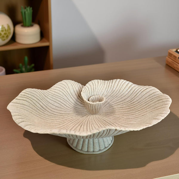 Large Decorative Bowl Decor, Decorative Bowls for Modern Home Decor,Stylish Key Bowl for Entry Table,Decorative Fruit Bowls for Kitchen Counter (15.55" Beige)2