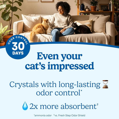 Fresh Step Clean Care Crystsal Cat Litter with Febreze Freshness, Ammonia Block Technology, Lightweight Fresh Step Crystals, Low Dust, 8 Lb. Bag, Pack of 23
