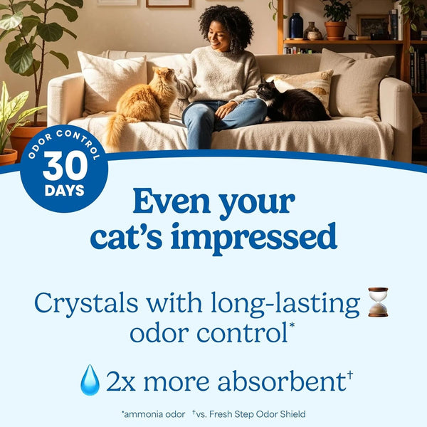 Fresh Step Clean Care Crystsal Cat Litter with Febreze Freshness, Ammonia Block Technology, Lightweight Fresh Step Crystals, Low Dust, 8 Lb. Bag, Pack of 23