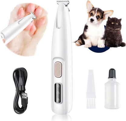 Dog Paw Trimmer,Furry Basics Pet Hair Trimmer,Saffory Dog Paw Trimmer with LED Light,Low Noise USB Rechargeable,Waterproof Pet Hair Shaver for Dogs and Cats1