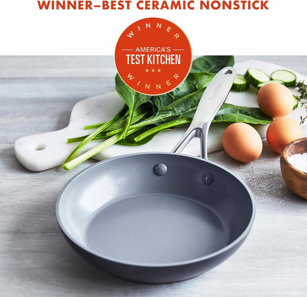 Valencia Pro 8" Ceramic Nonstick Frying Pan Skillet, Hard Anodized | Pfas-Free Nonstick, Induction Ready, Compatible with All Stovetops, Eggs & Omelets, Dishwasher Safe, Oven Safe up to 600F2
