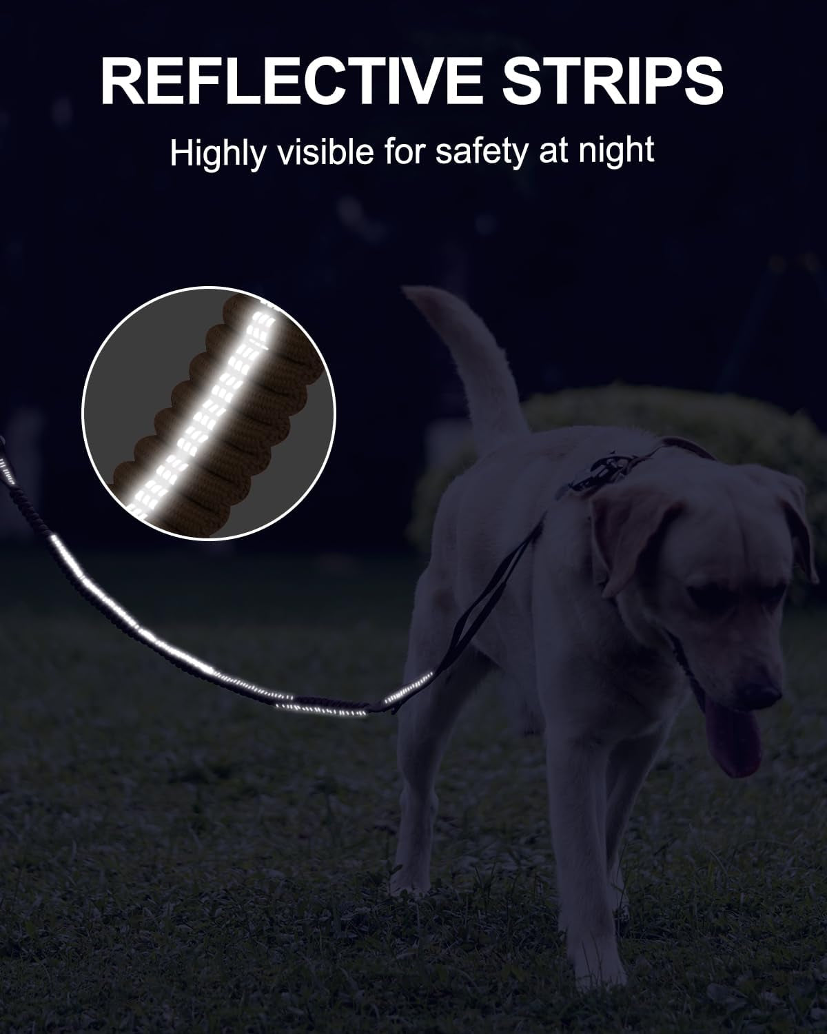 joytale-tactical-bungee-dog-leash-shock-absorbing-no-pull-coyote-brown-for-large-dogs-that-pull-2-padded-handles-for-control-car-seatbelt-clip-reflective-for-night-safety-metal-frog-clip
