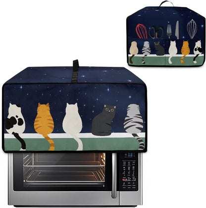 Small Appliance Covers Cute Cat Toaster Oven Cover 4 Slice Kitchen Appliance Dust Protector 18.5"X14.5"X 9" Compatible with Toaster/Bread Machine2