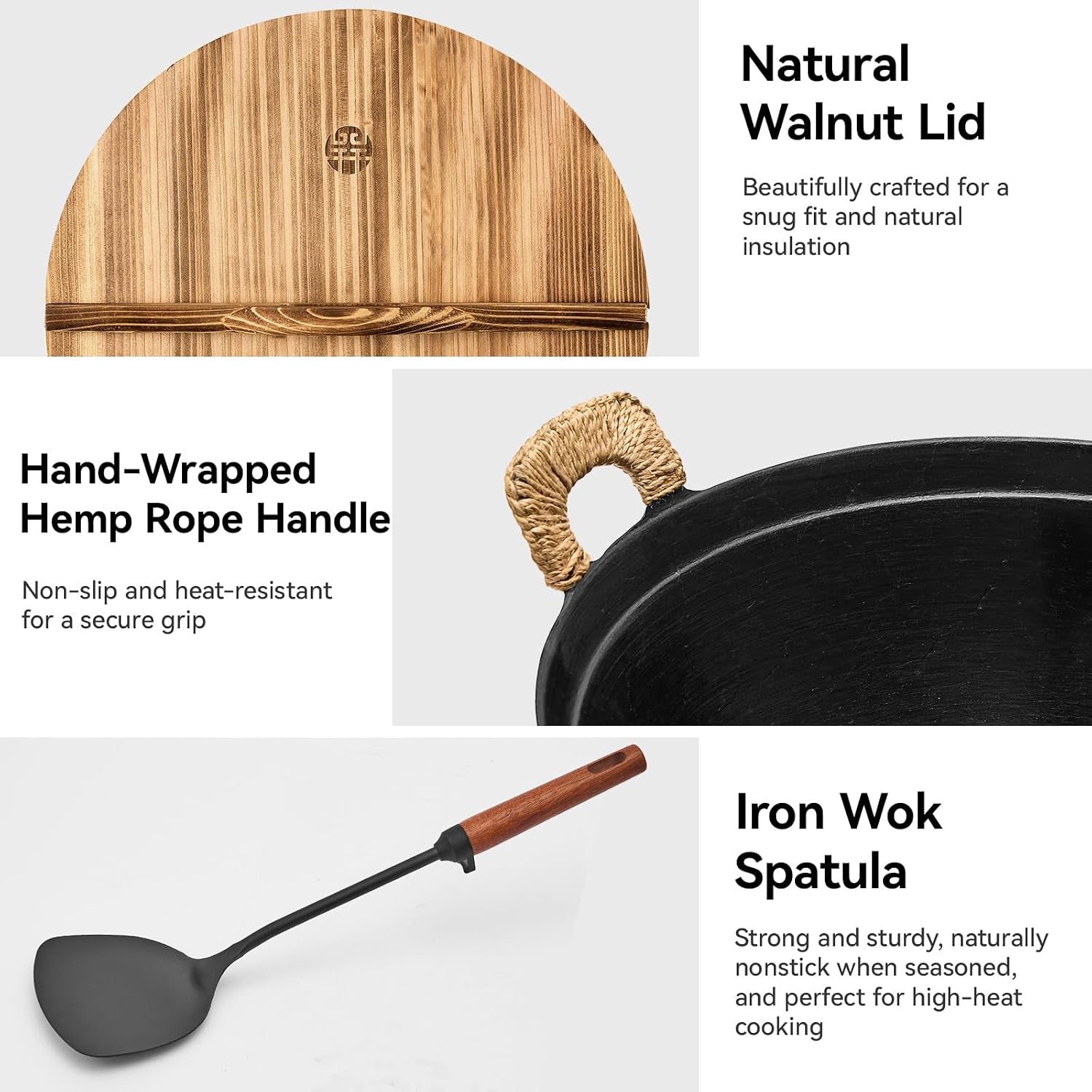 13-4-inch-cast-iron-wok-with-wooden-lid-and-iron-spatula-flat-bottom-double-handle-chinese-stir-fry-pan-uncoated-cast-iron-wok-for-induction-gas-and-electric-stoves
