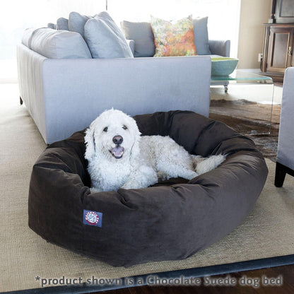 Majestic Pet 32 Inch Suede Calming Dog Bed Washable – Cozy Soft round Dog Bed with Spine Support for Dogs to Rest Their Head - Fluffy Donut Dog Bed 32X23X7 (Inch) - round Pet Bed Medium – Sage6