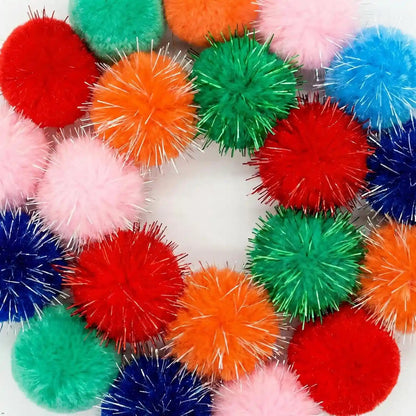 14-Pack Cat Toys Balls - No Bells Quiet Interactive Toys, Soft Pom Poms & Sparkle Balls for Kittens & Adult Cats, Safe for Batting Chasing (7 Sparkle Fuzzy Balls+ 7 Yarn Balls)5