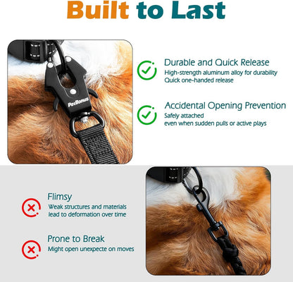 Petbonus 2 Pcs Frog Clip Dog Leash Clasp, Quick Release Metal Carabiner | 360 Degree Swivel, Heavy Duty, Safety Clip for Linking Pet Collar Dog Harness, Secure Dog Lead Hook6