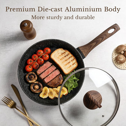 25 Pcs Pots and Pans Set, Nonstick Ceramic Cookware Sets, Healthy Non-Toxic, Large Capacity, Induction Compatible, Cooking Set with Frying Pans & Saucepans, PFAS/PTFE/PFOA Free, Classic Black8