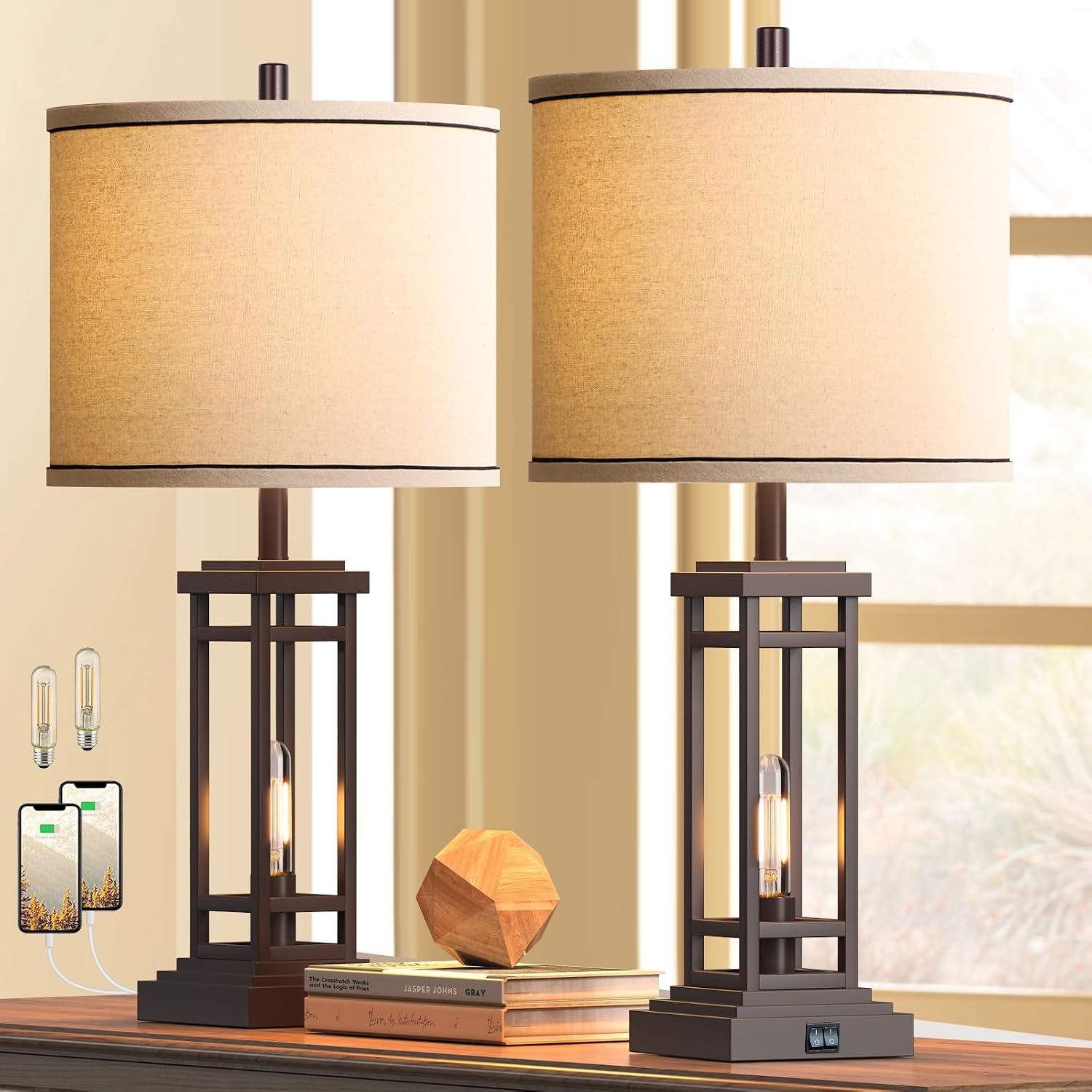 27-5-tall-farmhouse-table-lamps-with-usb-c-usb-a-charge-ports-rustic-living-room-lamps-set-of-2-black-industrial-end-table-lamp-for-bedroom-living-room-nightstand-oil-rubbed-bronze