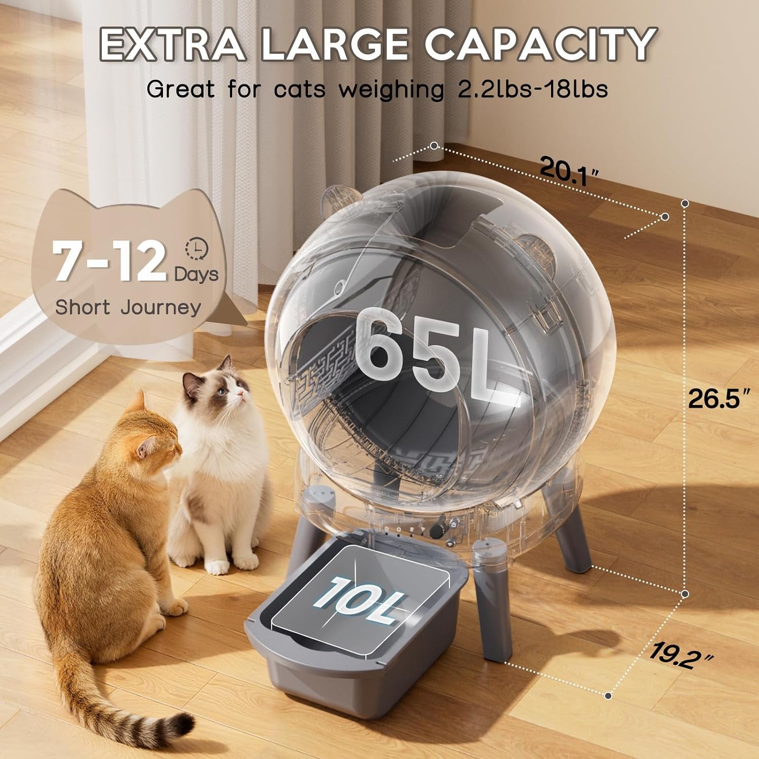 automatic-litter-box-self-cleaning-litter-box-with-app-control-large-capacity-for-multiple-cats-noise-odor-control-dual-safety-sensors-easy-maintenance-with-2-roll-garbage-bags-gray