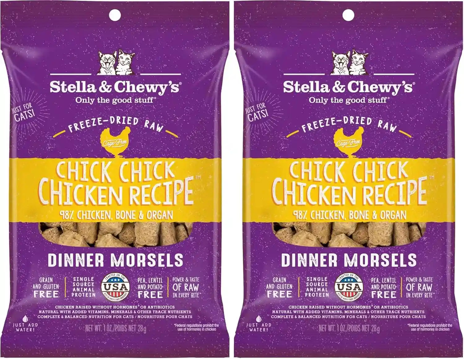 stella-chewys-freeze-dried-raw-cat-dinner-morsels-premium-chicken-recipe-with-98-cage-free-meat-organs-natural-grain-free-cat-kitten-food-made-in-usa-3-5-oz