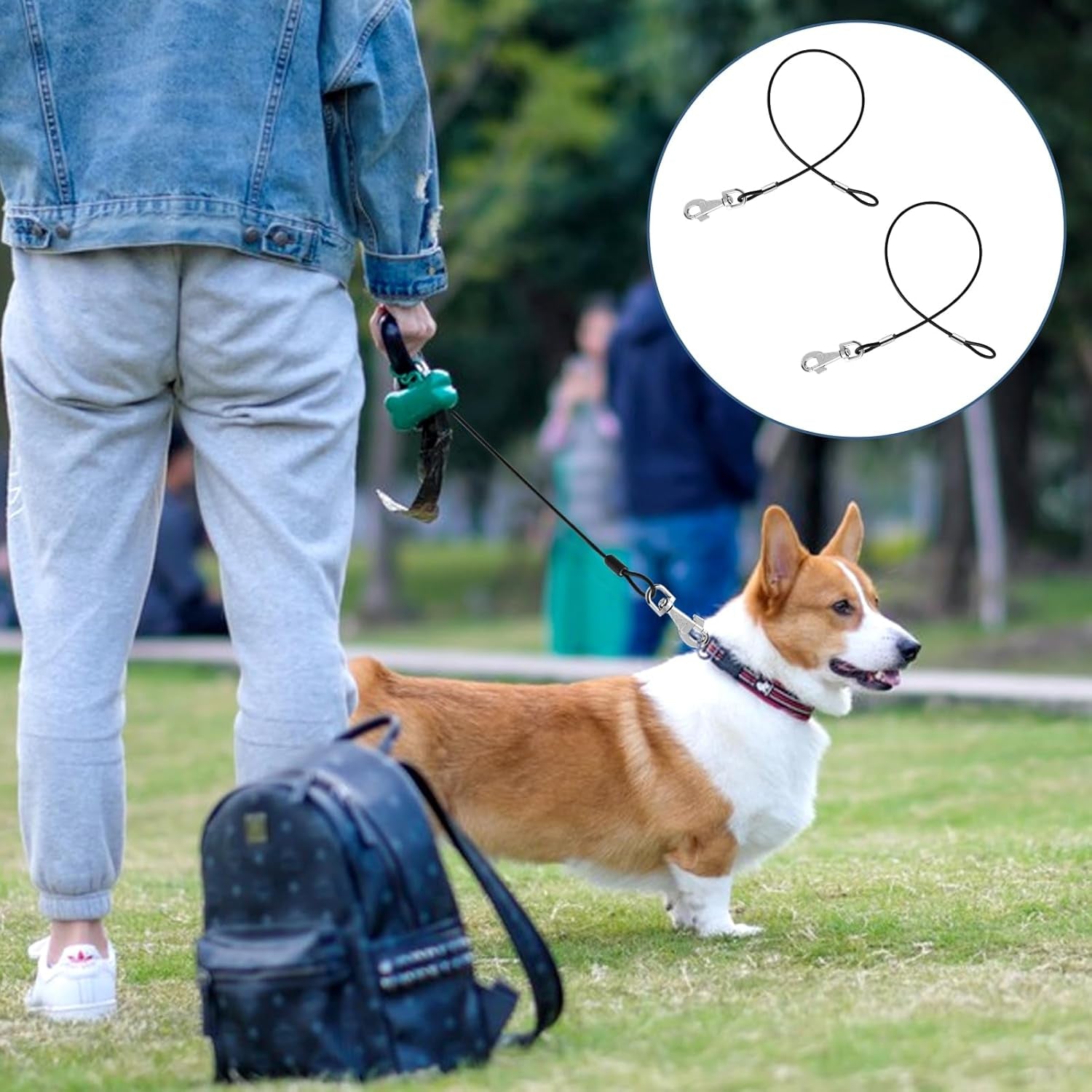 2-pack-chew-proof-leash-extension-heavy-duty-dog-leash-extender-chew-proof-dog-leashes-non-tangle-connect-leashes-for-any-collar-harness-black