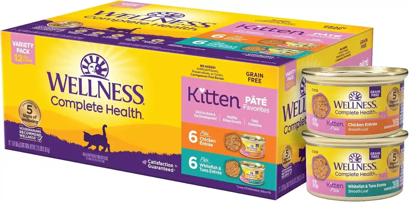 wellness-complete-health-pate-variety-pack-kitten-canned-wet-cat-food-natural-protein-rich-grain-free-whitefish-and-chicken-recipes-3-oz-pack-of-12-cans