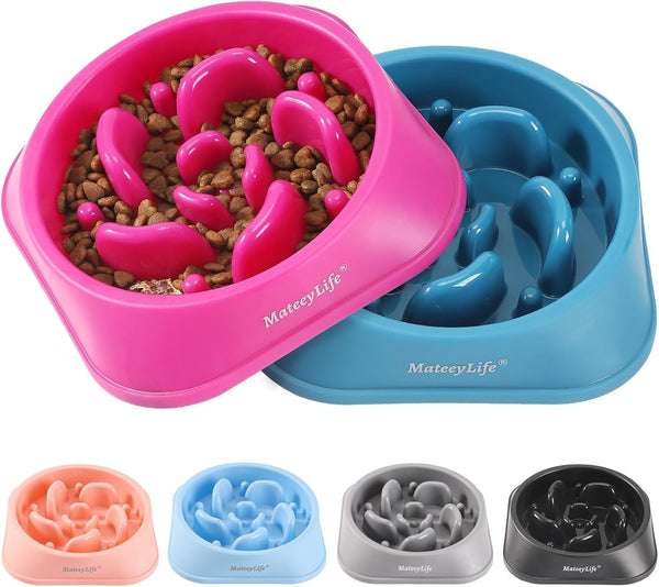 Mateeylife 2-Pack Slow Feeder Dog Bowls, 2 Cups, Dog Puzzle Feeder Bowl | Food-Contact Safe, Dishwasher Safe, Non-Slip Base, Maze Design, for Fast Eaters, for Dogs and Cats, Daily Mealtimes20