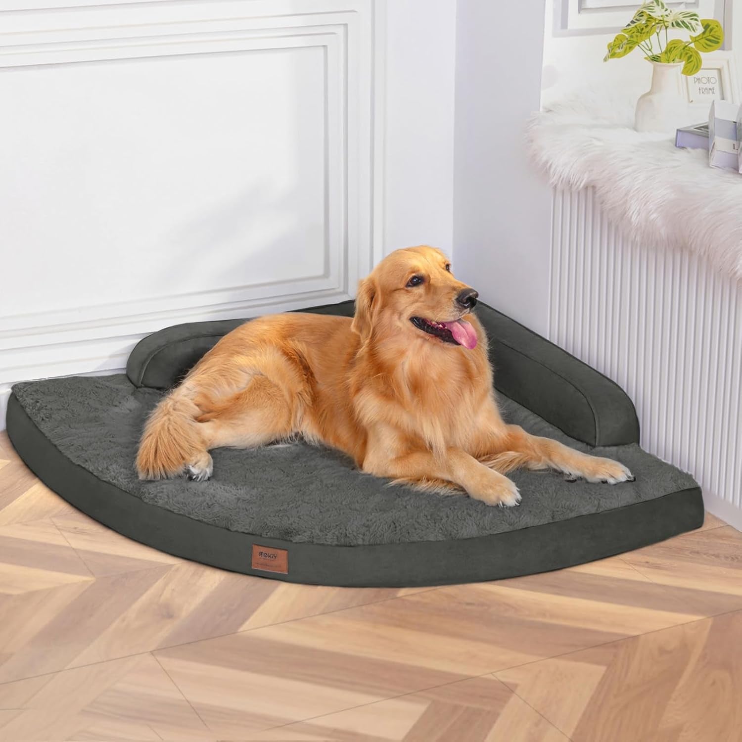 mekiy-orthopedic-waterproof-dog-bed-with-sides-for-extra-large-sizes-dogs-egg-crate-foam-waterproof-liner-anti-slip-bottom-space-saving-perfect-for-corners-and-sofa-edges-40-x-40-inch