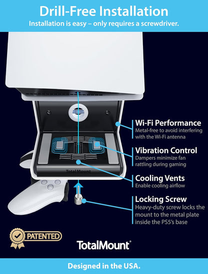 for All PS5 Models – Premium – Cooling – Level – Stops Vibration | Designed in USA – Wall Mount Compatible with All PS5 Models Including Slim, Pro, and Original – Dampers Minimize Fan Rattling4
