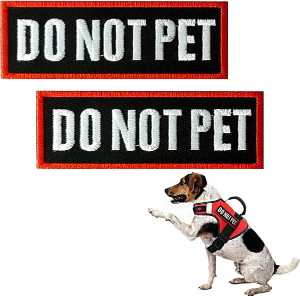 2 Pack Service Dog Patches for Harness, Tags with Hook and Loop Patches Red Border for Vests and Harnesses for Dog in Training, Service Dog, Emotional Support8