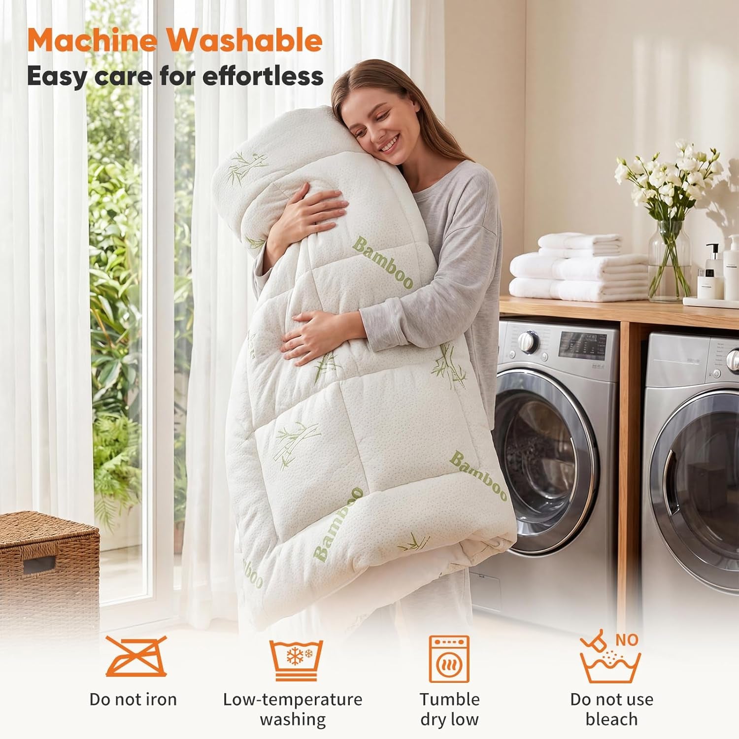 ultra-soft-full-size-mattress-topper-viscose-made-from-bamboo-pillow-top-mattress-pad-for-comfort-support-naturally-cooling-for-hot-sleepers-green-ultra-soft-mattress-pad-stretchable-pockets-fits-6-18-mattress-breathable-cooling-topper-for-back-pain-relief-green