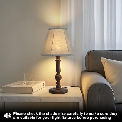 Bell Lamp Shade Set with 2 Lamp Harps – 2-Pack Gray Linen Shades with Metal Frame, 6.7"X13"X10", Spider Fitter for E26/E14 Table, Floor, and Pendant Lamps4