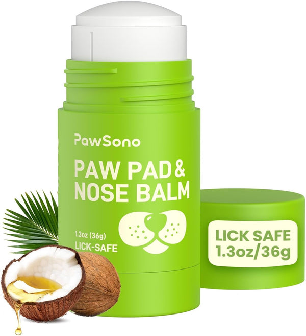 Pawsono Lick-Safe Dog Paw & Nose Balm with Coconut Oil | All-Natural Moisturizer & Soother for Dry, Cracked Pads & Snout, Heat & Cold Pavement Protection, Horse Hoof Care1