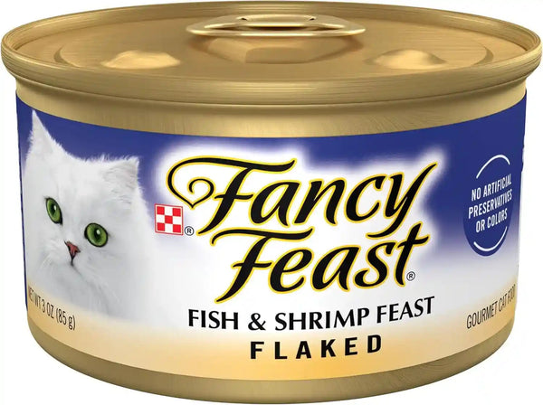 Purina Fancy Feast Wet Cat Food Flaked Fish and Shrimp Feast - (Pack of 24) 3 Oz. Cans1